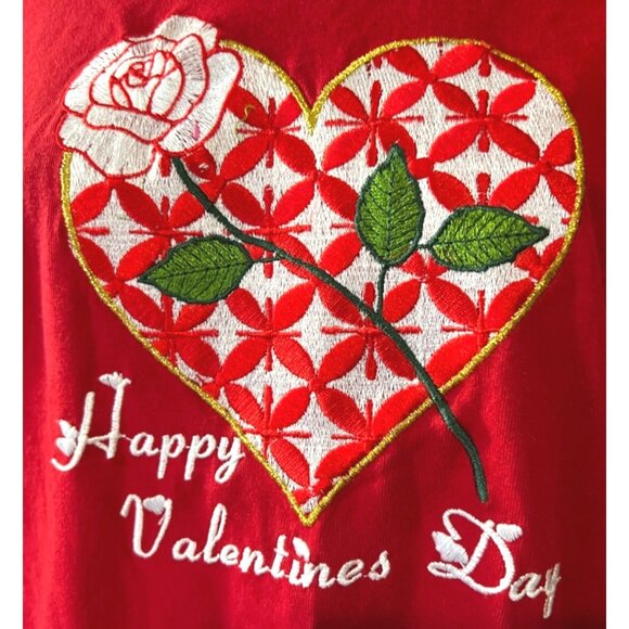 Vintage Embroidered Valentines Heart TShirt Sz XL from Access Womens Eighties Lo - Picture 3 of 7